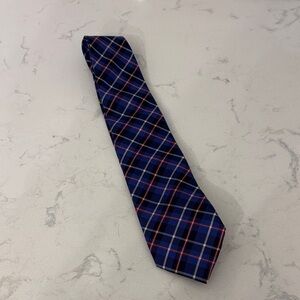 Etro 100% Silk Blue and Red Checkered Tie Made in Italy